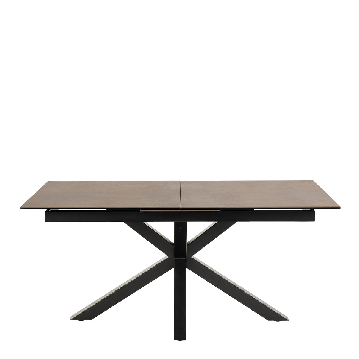 Heaven Extendable Dining Table with Ceramic Rusty Brown Top 168210cm