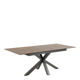Heaven Extendable Dining Table with Ceramic Rusty Brown Top 168210cm