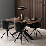 Heaven Extendable Dining Table with Ceramic Rusty Brown Top 168210cm
