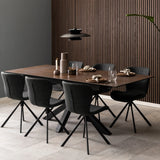 Heaven Extendable Dining Table with Ceramic Rusty Brown Top 168210cm