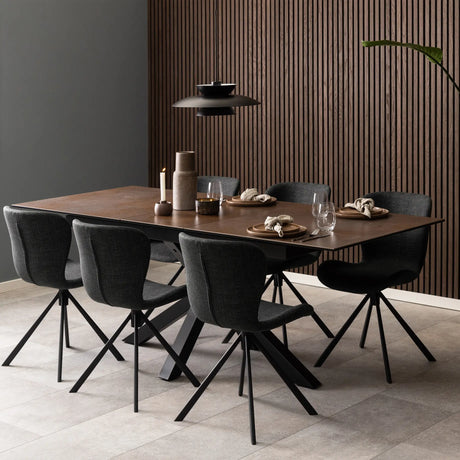 Heaven Extendable Dining Table with Ceramic Rusty Brown Top 168210cm