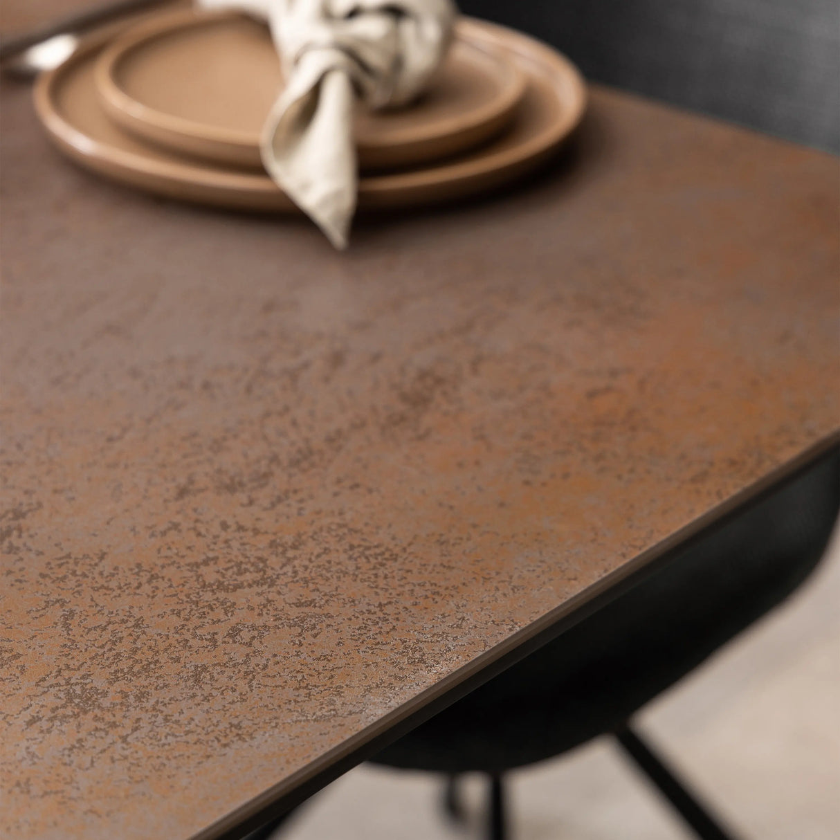Heaven Extendable Dining Table with Ceramic Rusty Brown Top 168210cm