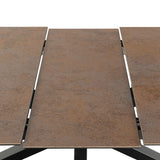 Heaven Extendable Dining Table with Ceramic Rusty Brown Top 168210cm