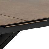 Heaven Extendable Dining Table with Ceramic Rusty Brown Top 200240cm