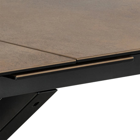 Heaven Extendable Dining Table with Ceramic Rusty Brown Top 200240cm