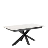 Heaven Extendable Dining Table with Ceramic White Top 168210cm