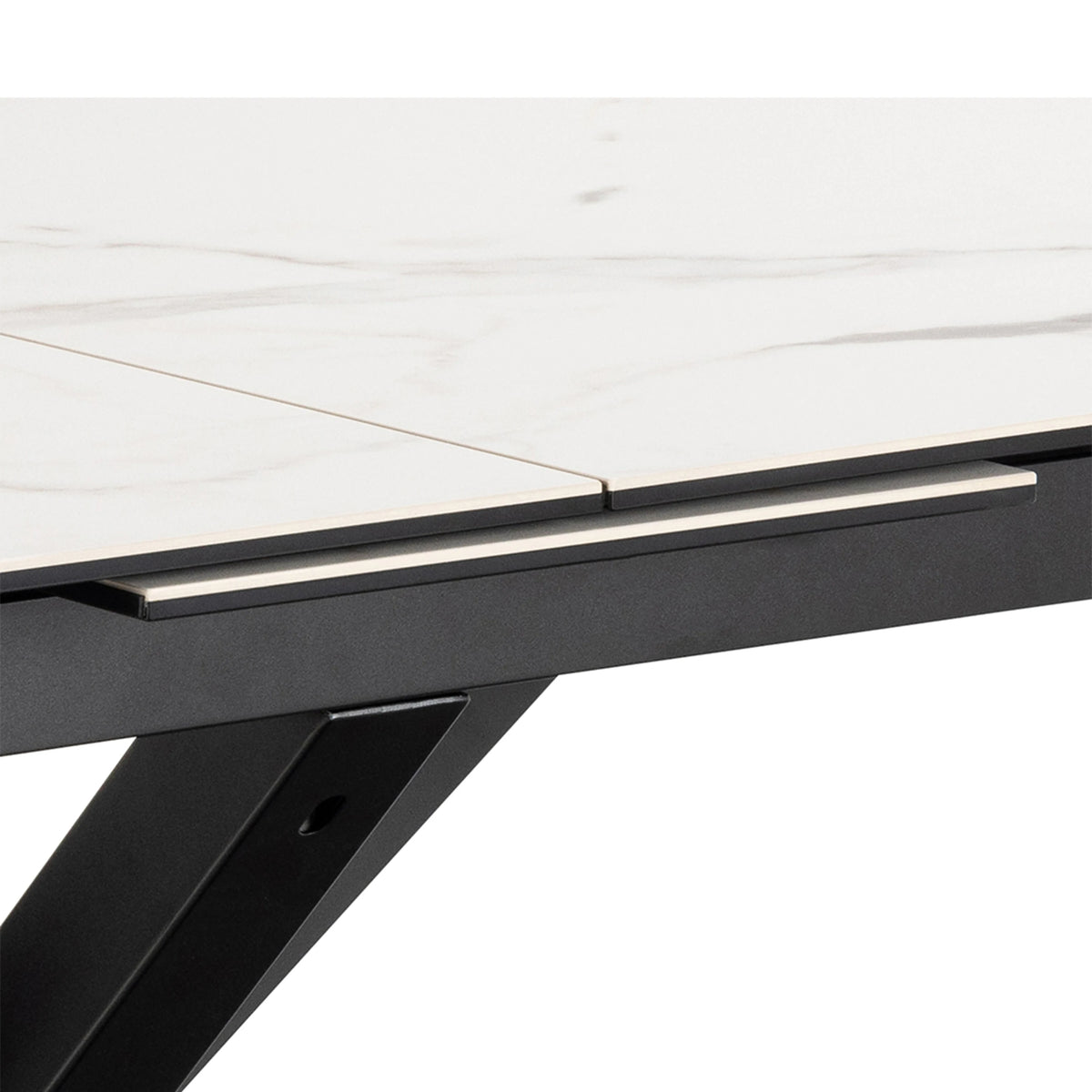 Heaven Extendable Dining Table with Ceramic White Top 168210cm