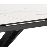 Heaven Extendable Dining Table with Ceramic White Top 168210cm