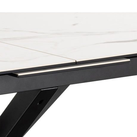 Heaven Extendable Dining Table with Ceramic White Top 168210cm