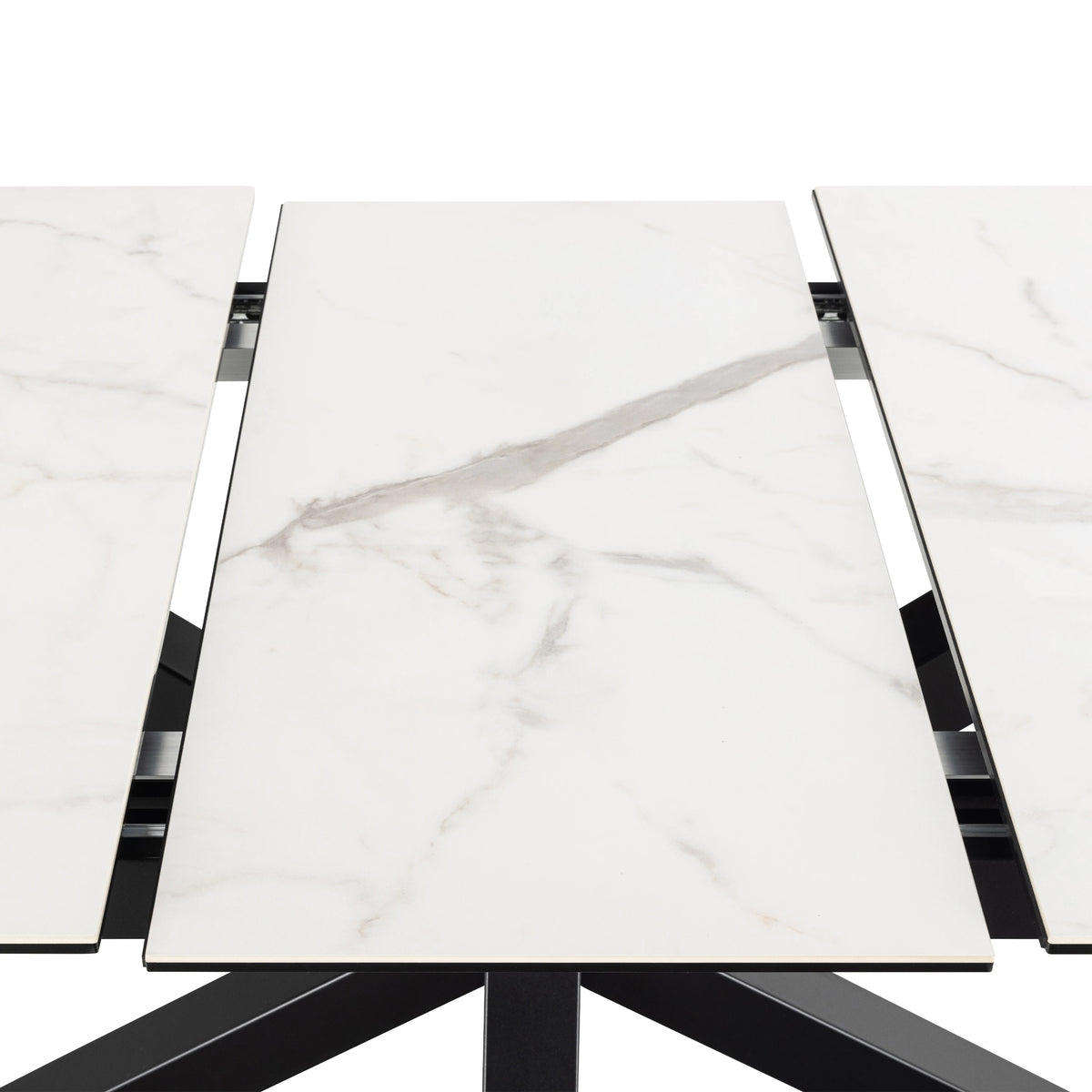 Heaven Extendable Dining Table with Ceramic White Top 168210cm