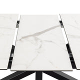 Heaven Extendable Dining Table with Ceramic White Top 168210cm