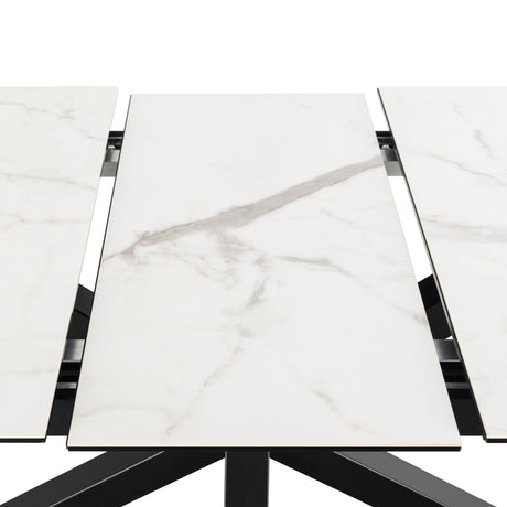 Heaven Extendable Dining Table with Ceramic White Top 168210cm