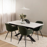 Heaven Extendable Dining Table with Ceramic White Top 168210cm