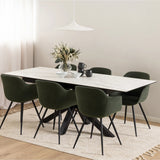 Heaven Extendable Dining Table with Ceramic White Top 168210cm