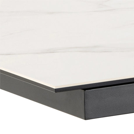 Heaven Extendable Dining Table with Ceramic White Top 168210cm