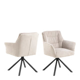 Heaven Dining Table Ceramic White Top 135cm includes 4 Alonso Swivel Cream Dining Chairs includes Armrest