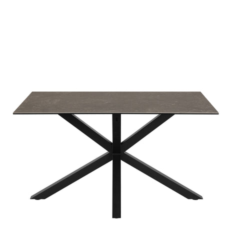 Heaven Dining Table with Ceramic Black Top 135x75.5cm