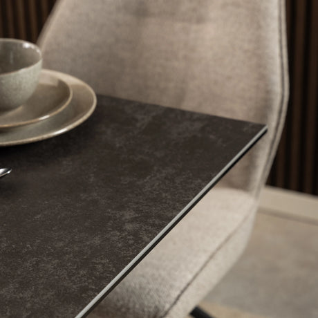 Heaven Dining Table with Ceramic Black Top 135x75.5cm