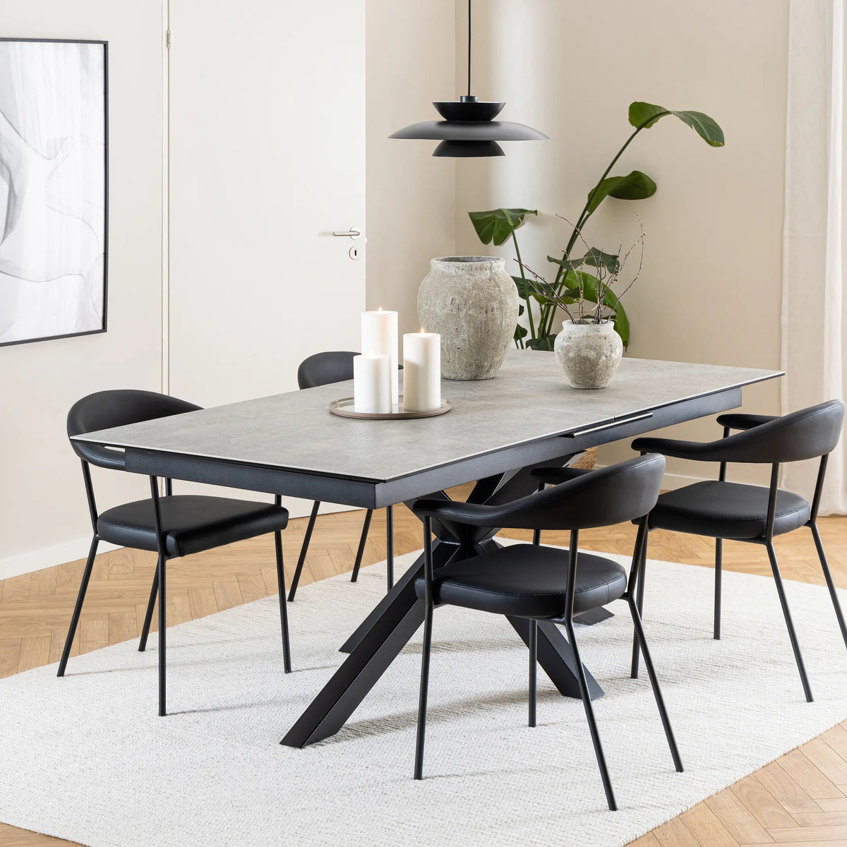 Heaven Extendable Dining Table with Ceramic Grey Top 200240cm
