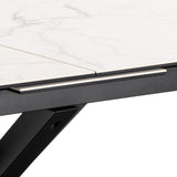 Heaven Extendable Dining Table with Ceramic White Top 200 to 240cm