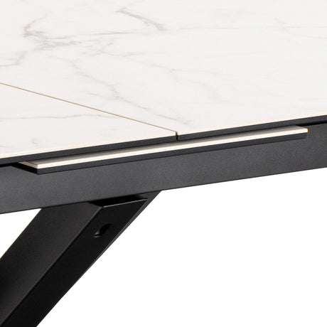 Heaven Extendable Dining Table with Ceramic White Top 200 to 240cm