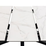 Heaven Extendable Dining Table with Ceramic White Top 200 to 240cm