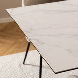 Heaven Extendable Dining Table with Ceramic White Top 200 to 240cm
