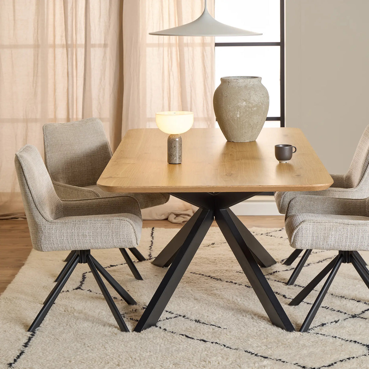 Irwine Dining Table in Matt Oak 200x75cm