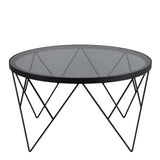 Halstow Coffee Table in Black with Smoked Glass Top