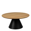 Soli Round Coffee Table in Oak/Black 85x40cm