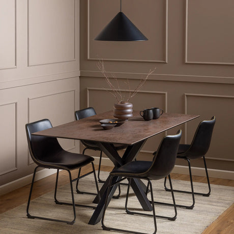 Heaven Dining Table in Ceramic Rusty Brown 160x75.5cm