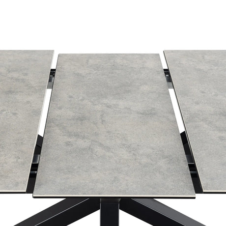Heaven Extendable Dining Table with Ceramic Grey Top 168210cm