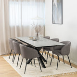 Heaven Extendable Dining Table with Ceramic Grey Top 168210cm