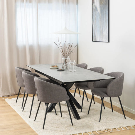 Heaven Extendable Dining Table with Ceramic Grey Top 168210cm