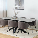 Heaven Extendable Dining Table with Ceramic Grey Top 168210cm