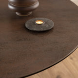 Heaven Round Dining Table with Ceramic Rusty Brown Top 119cm