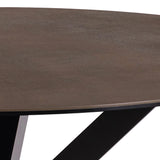 Heaven Round Dining Table with Ceramic Rusty Brown Top 119cm