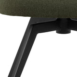 Soli Round Dining Table in Oak/Black 120x75cm includes 4 Darlene Dining Chair includes Armrest and Swivel Function in Green