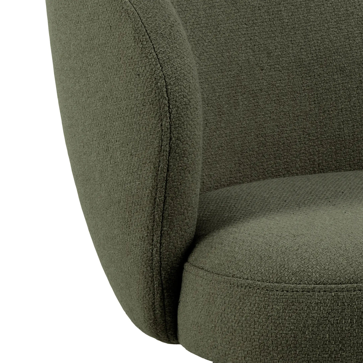Soli Round Dining Table in Oak/Black 120x75cm includes 4 Darlene Dining Chair includes Armrest and Swivel Function in Green