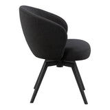 Soli Round Dining Table in Oak/Black 120x75cm includes 4 Darlene Dining Chair includes Armrest and Swivel Function in Black