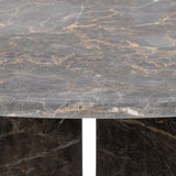 Vega Round Coffee Table with Marron Marble Top 90cm