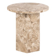 Naxos Round Side Table in Brown Marble 50x50cm