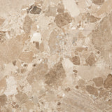 Naxos Round Side Table in Brown Marble 50x50cm