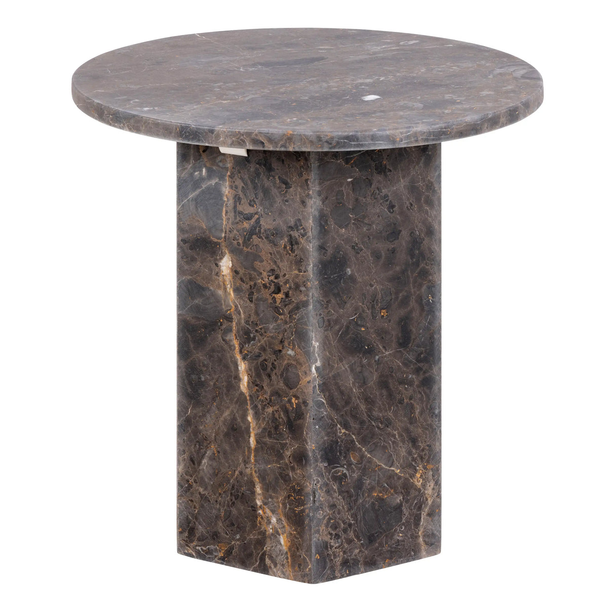 Naxos Round Side Table in Marron Marble