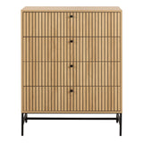 Albany Chest of 4 Drawers in Oak/Black Legs