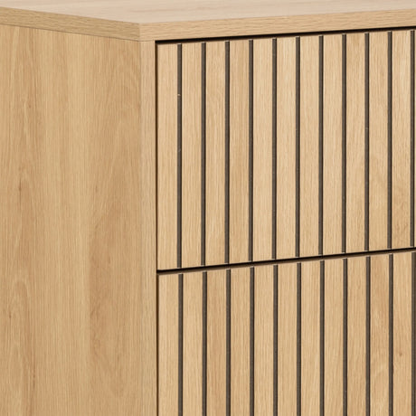 Albany Chest of 4 Drawers in Oak/Black Legs