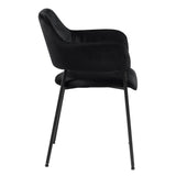 Christo Dining Table in Oak includes 6 Lima Dining Chair includes Armrest in Black