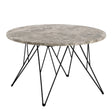 Prunus Round Coffee Table in Brown Marble and Matt Black Coated Steel Base 80x46.4cm