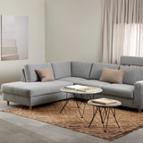 Prunus Round Coffee Table in Brown Marble and Matt Black Coated Steel Base 80x46.4cm