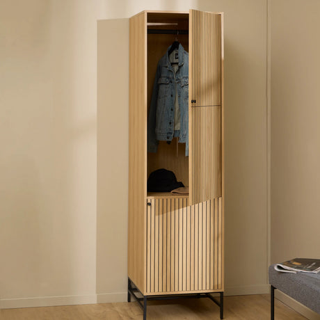 Albany Wardrobe 2 Doors in Oak/Black Legs